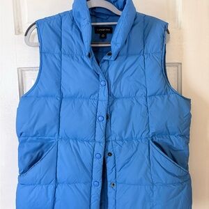 Lands' End Sky Blue Quilted Vest with Goosedown Feathers
